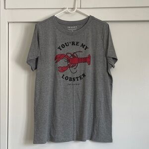 Torrid  FRIENDS Gray Short Sleeve Tee with Red Lobster